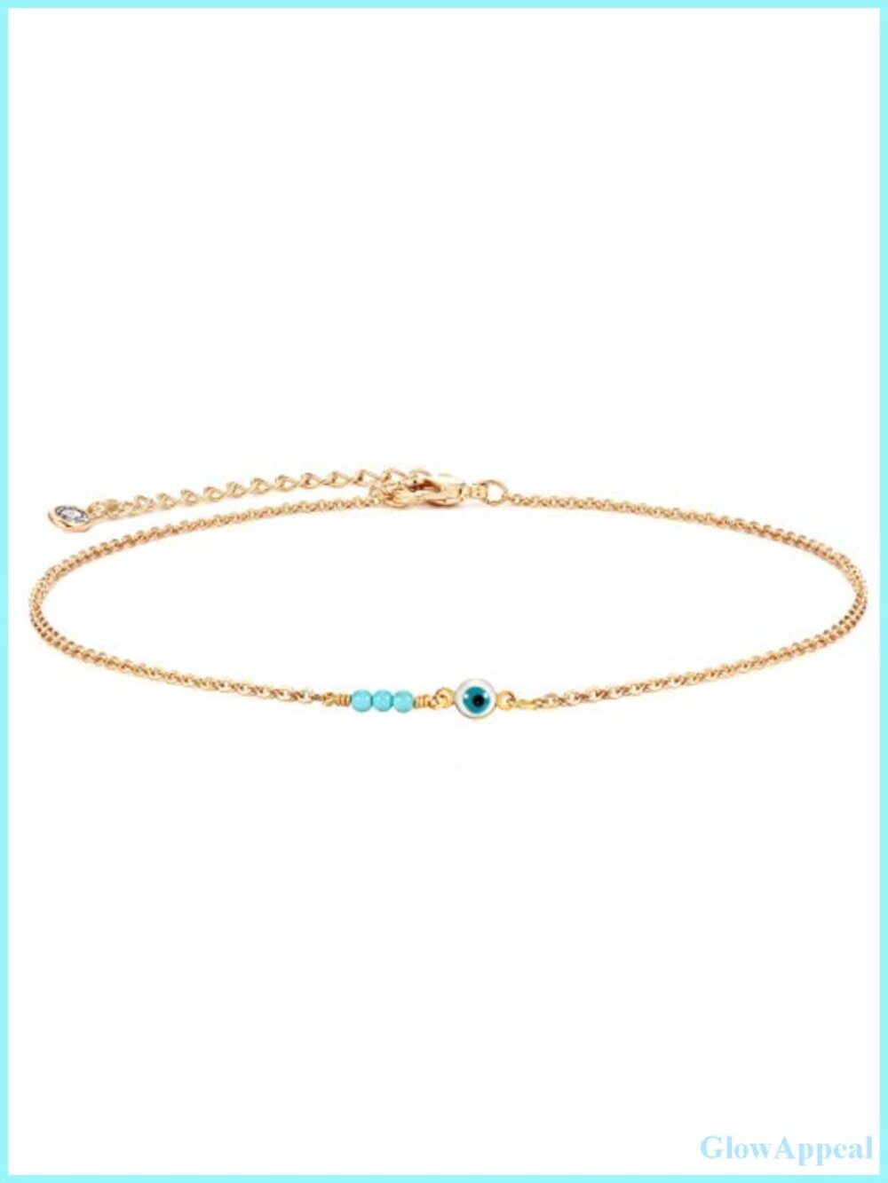 14K Gold Plated Brass Evil Eye Choker Necklace Lobster Clasp